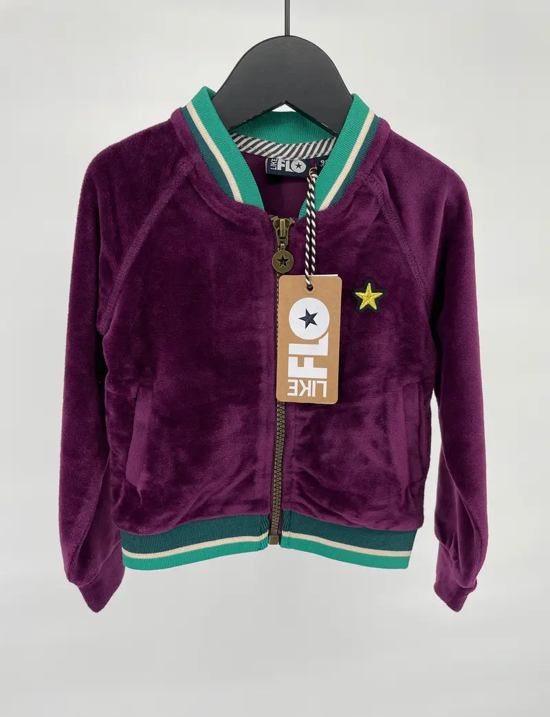 Vest Paars Velours Maat 98