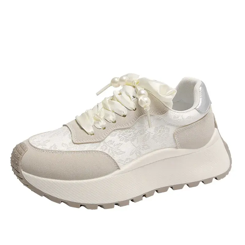 Vetersneakers met plateauzool