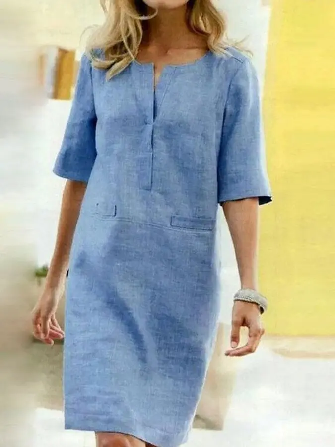 Vienna | V-Ausschnitt Halbarm Kleid