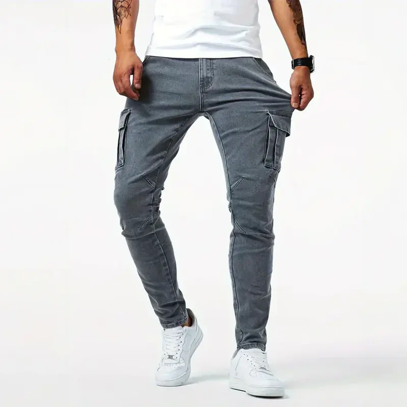 VINCENT – Stretch-Cargo-Jeans für Herren