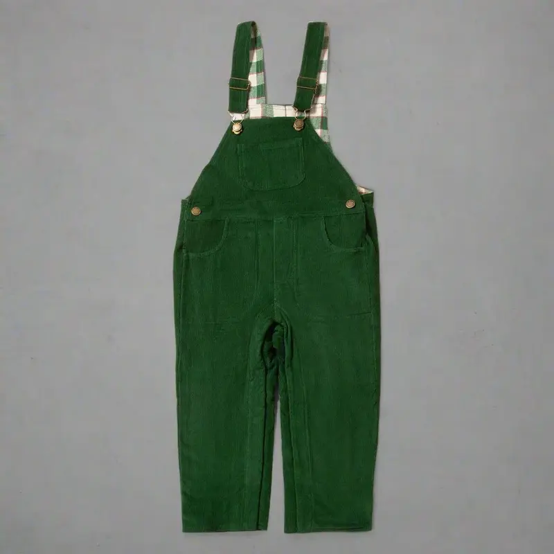 Vintage Green Lined Corduroy Dungarees
