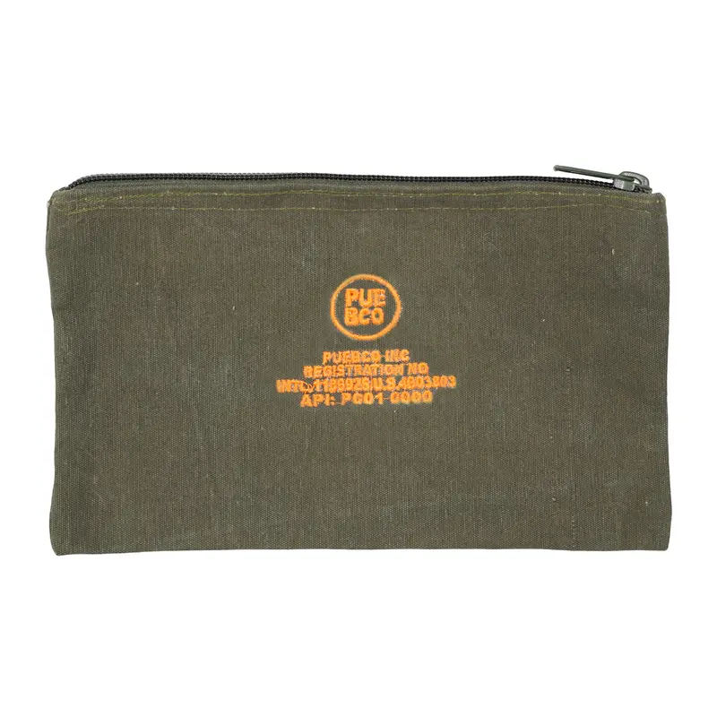 Vintage Tent Fabric Pouch Neon Orange