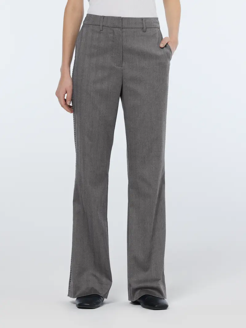 Violet Herringbone High Rise Flare Pant