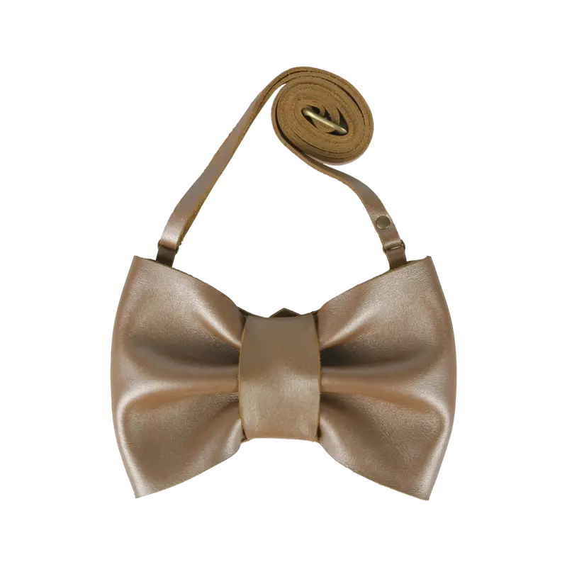 Viona Purse | Bow | Clay Metallic Leather