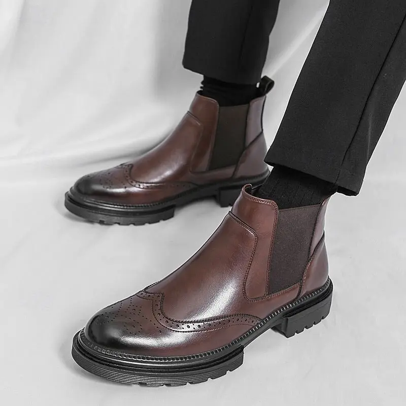 Volkhard | Herren Chelsea Boots Brogue Stiefelette