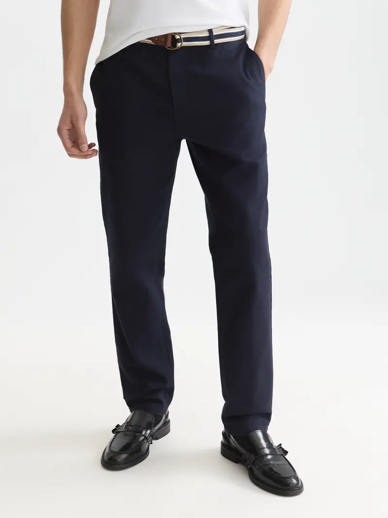 Warren Cotton Blend Twill Belted Chino