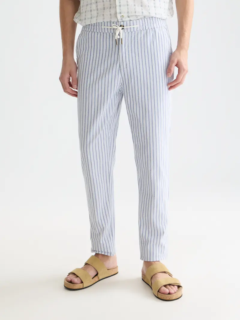 Warren Yarn-Dyed Cotton Linen Regular Straight-Fit Jogger