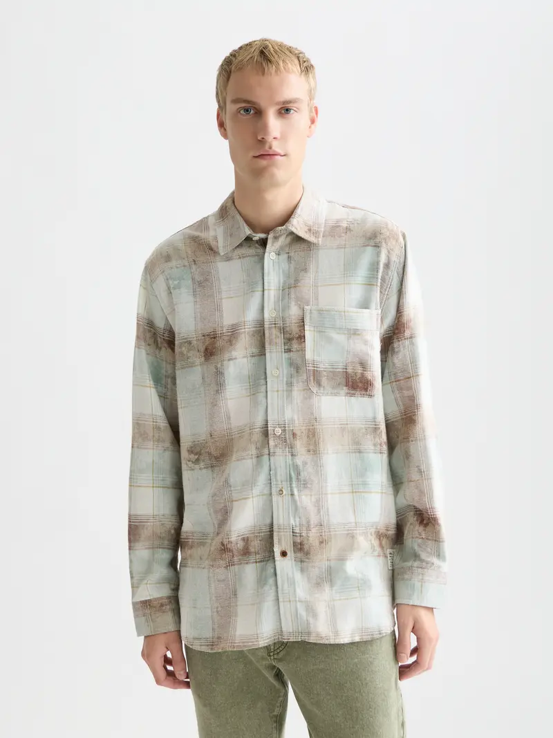 Washed Check Relaxed-Fit Shirt