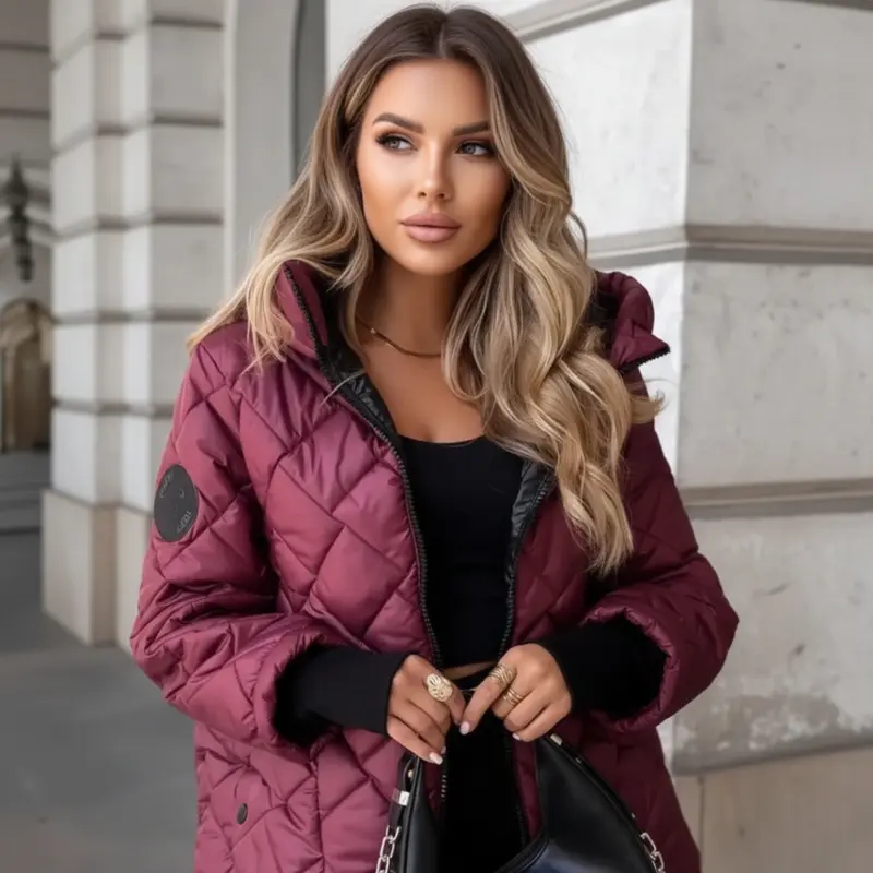 Welmara | Damen Steppjacke mit Kapuze Winter