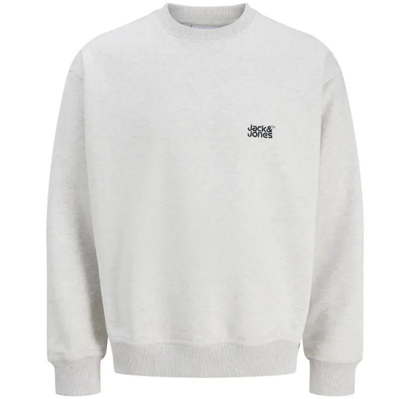 White Melange crew neck sweater Colton