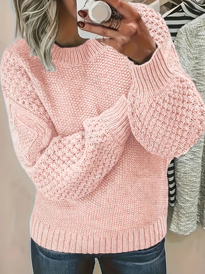 Wibrun | Damen Oversize Strickpullover Herbst Winter