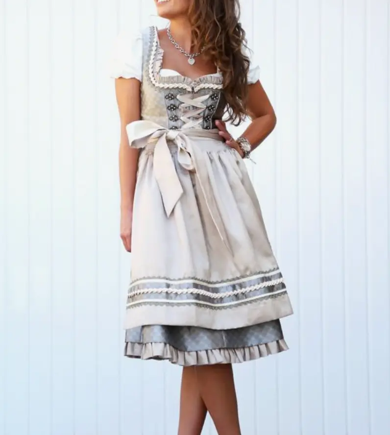 Wilda | Damen Dirndl Oktoberfest Set mit Schürze