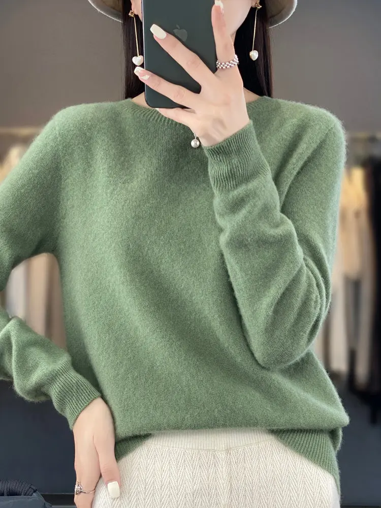 Wiltina | Damen Strickpullover Rundhals Langarm