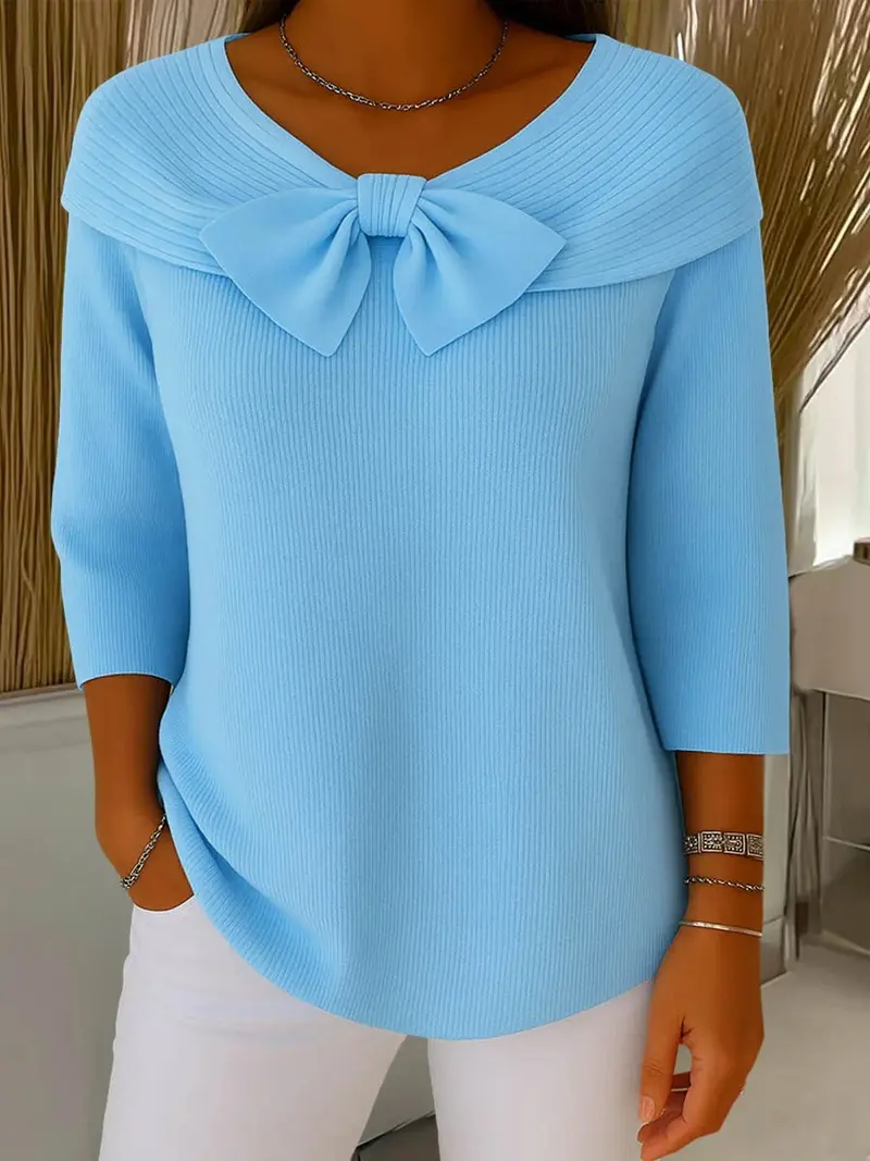 Wiltine | Damen Strickpullover mit Schleife