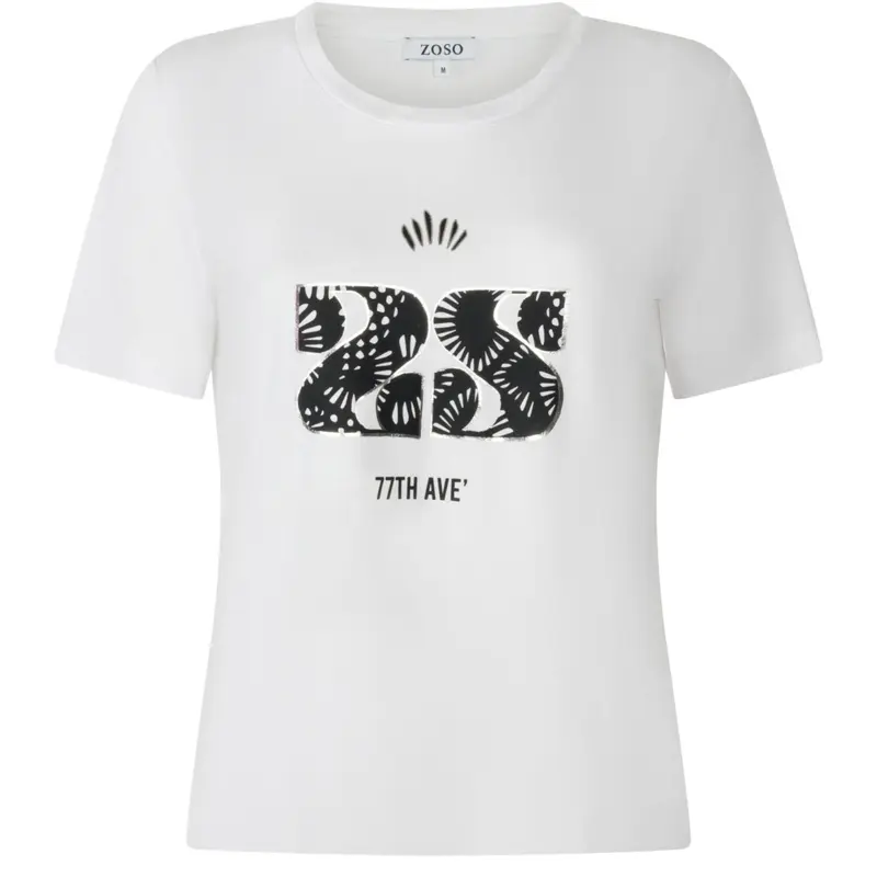 Wit geprint artwork t-shirt Jolie