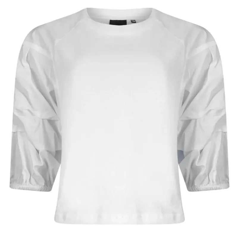 Wit geprint t-shirt woven mix 613229