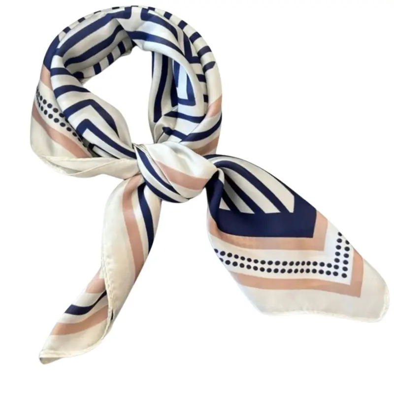 Wit met blauw gestreept sjaaltje Sos