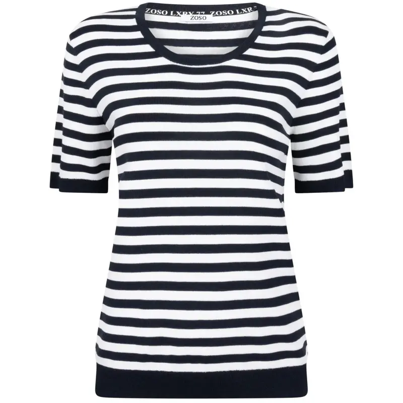 Wit met donkerblauw gestreepte top Gaby