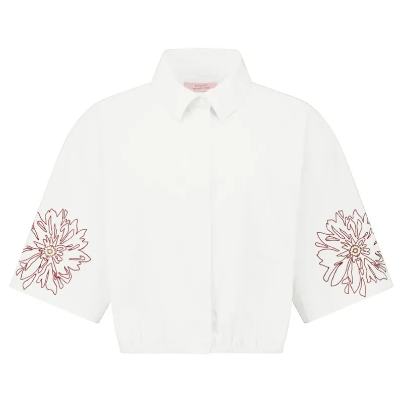 Wit met rust blouse Noleste Poplin