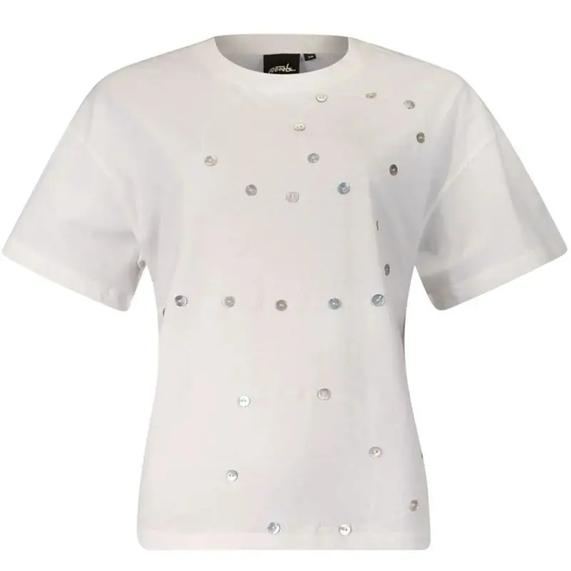Wit t-shirt met artwork details 613167