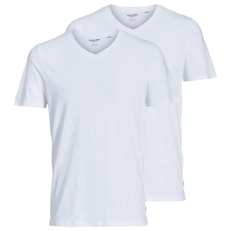 Witte 2-pack v-neck t-shirt Basic