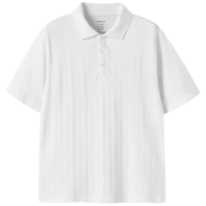 Witte katoenen regular fit polo Fen