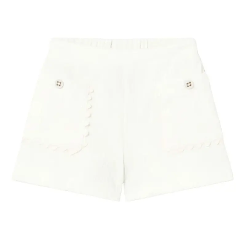 Witte linnen pocket korte broek 1201
