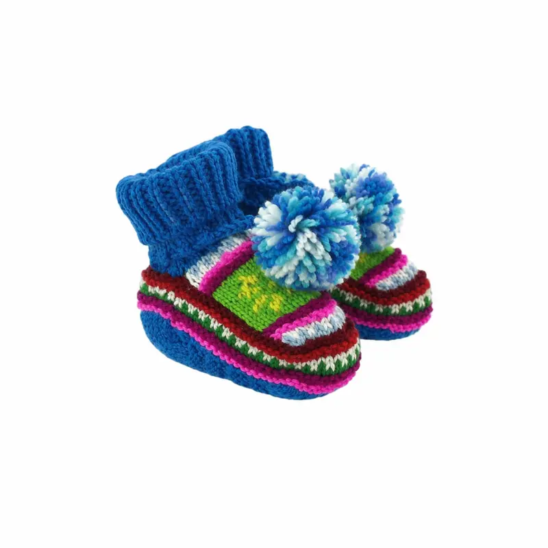 Wool Baby Booties Blue