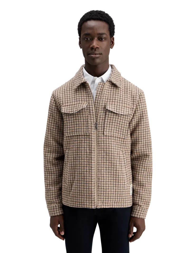 Wool Blend Zip-Thru Overshirt