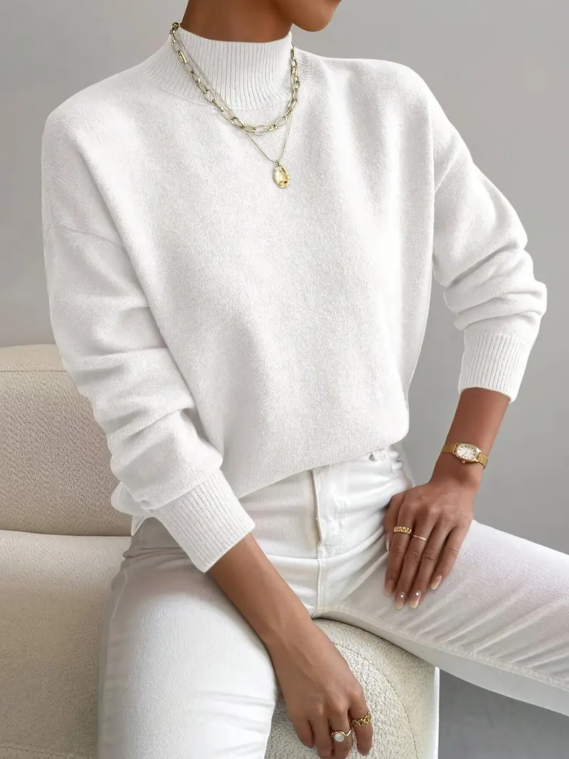 Wulfhede | Damen Strickpullover mit Stehkragen