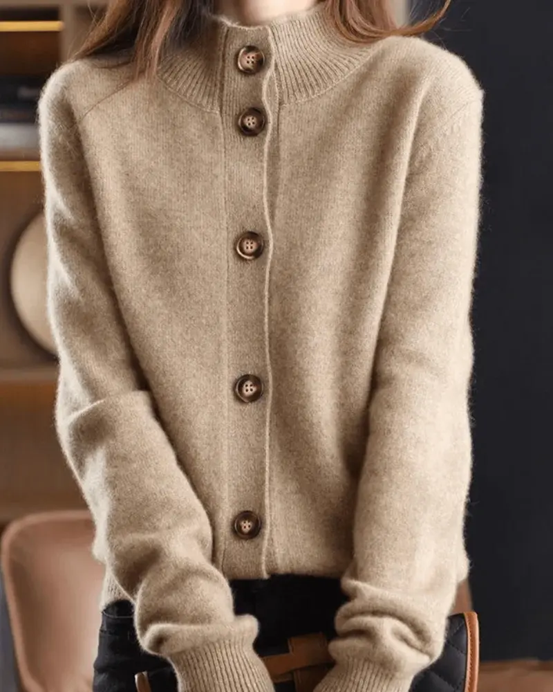 Wulfine | Damen Strickjacke mit Knopfleiste