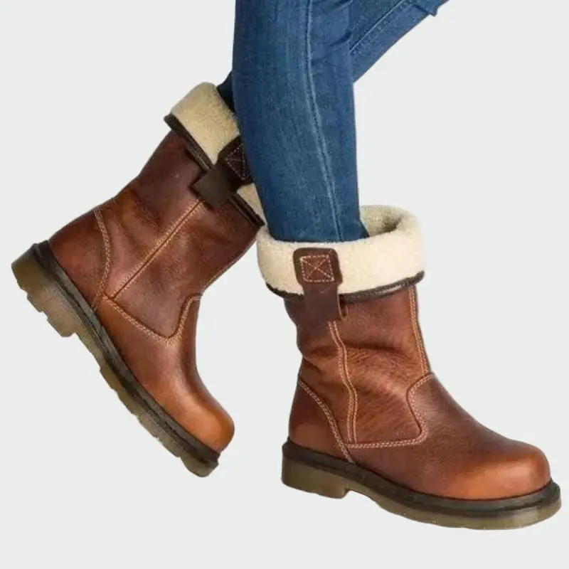 Wulfmera | Damen Wasserdichte Winterstiefel Braun