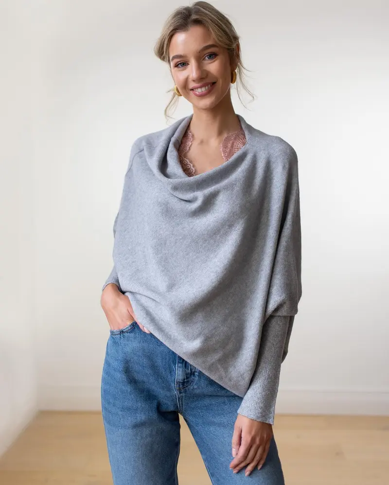 Xanthe | Damen Asymmetrischer Off-Shoulder Pullover