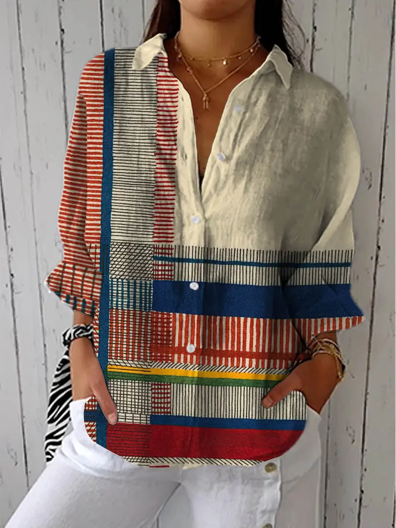 Yasmin | Bluse mit künstlerischem Muster