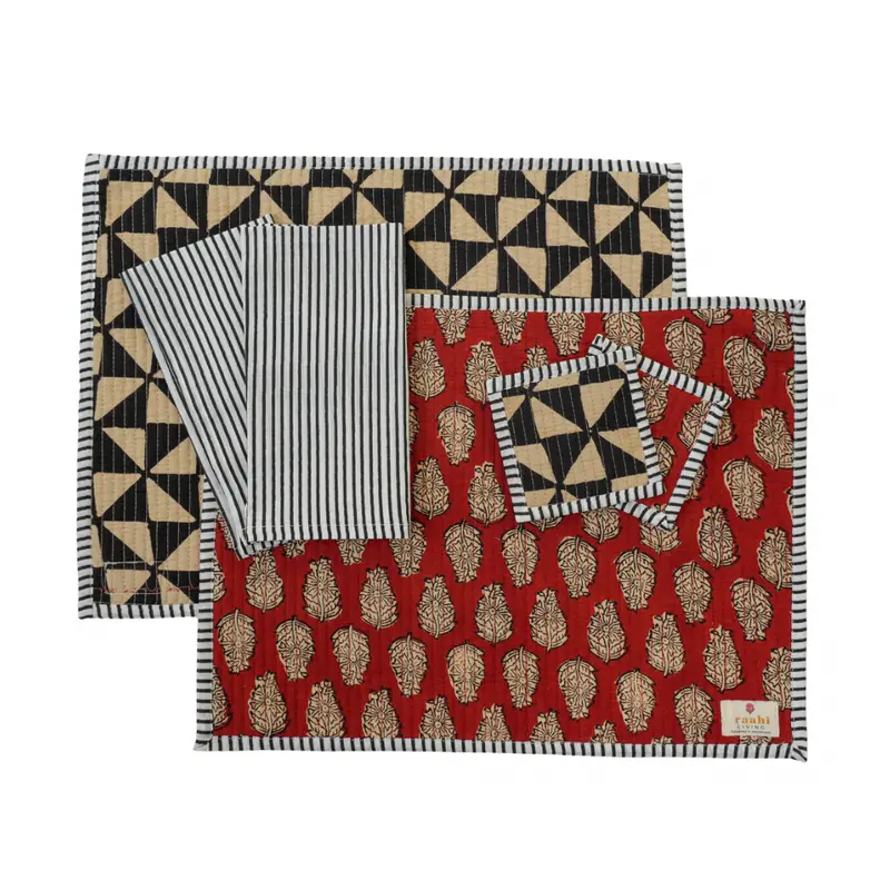 Yasmine Reversible Block Print Placemat Set of 2