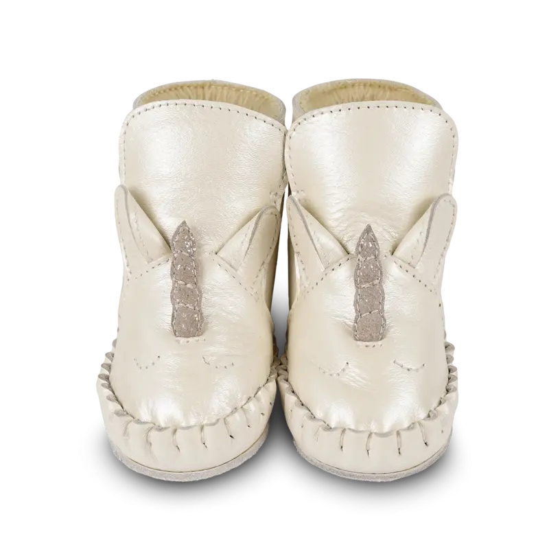Ynzi Booties | Unicorn | Off White Metallic Leather