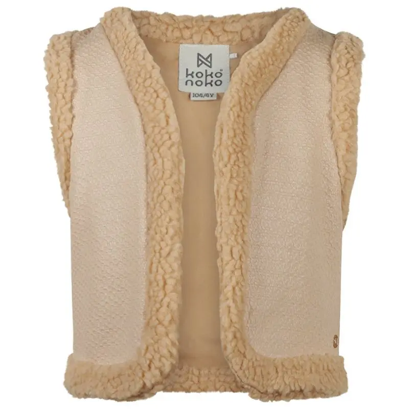 Zandkleur waistcoat teddy O56933