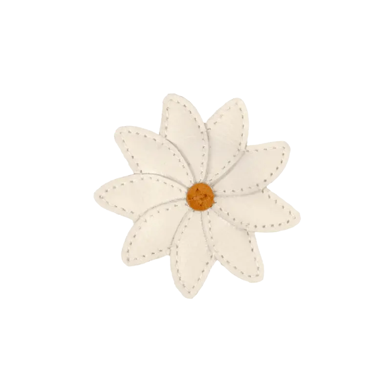 Zaza Fields Hairclip | Daisy | Off White Leather
