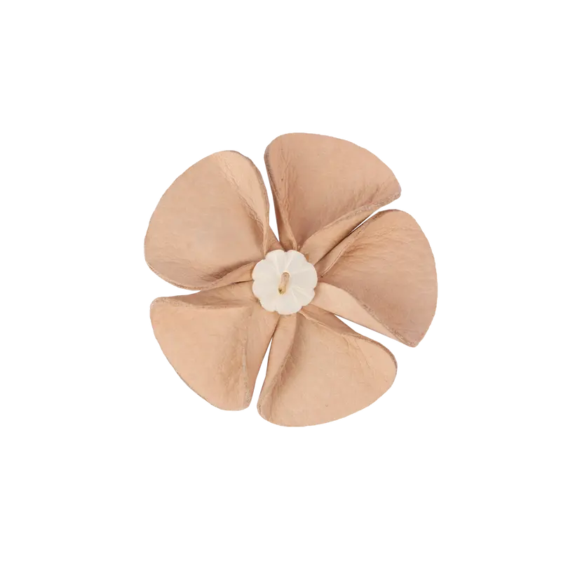 Zaza Fields Hairclip | Peony | Light Rose Leather