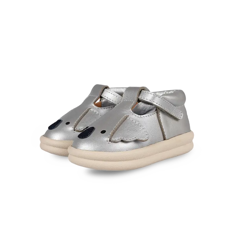 Zilpa Shoes | Koala | Silver Grey Metallic Leather