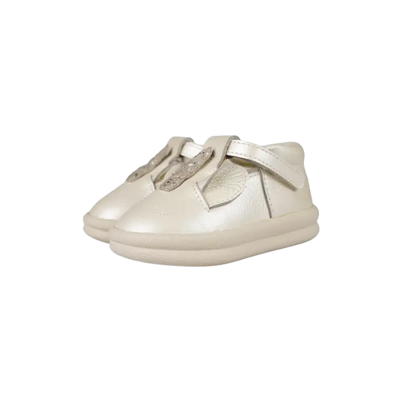Zilpa Shoes | Unicorn | Off White Metallic Leather