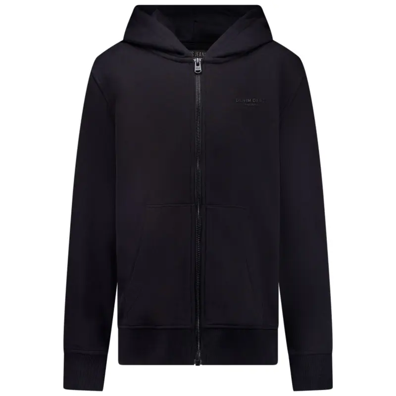 Zwart effen capuchon vest Yutto