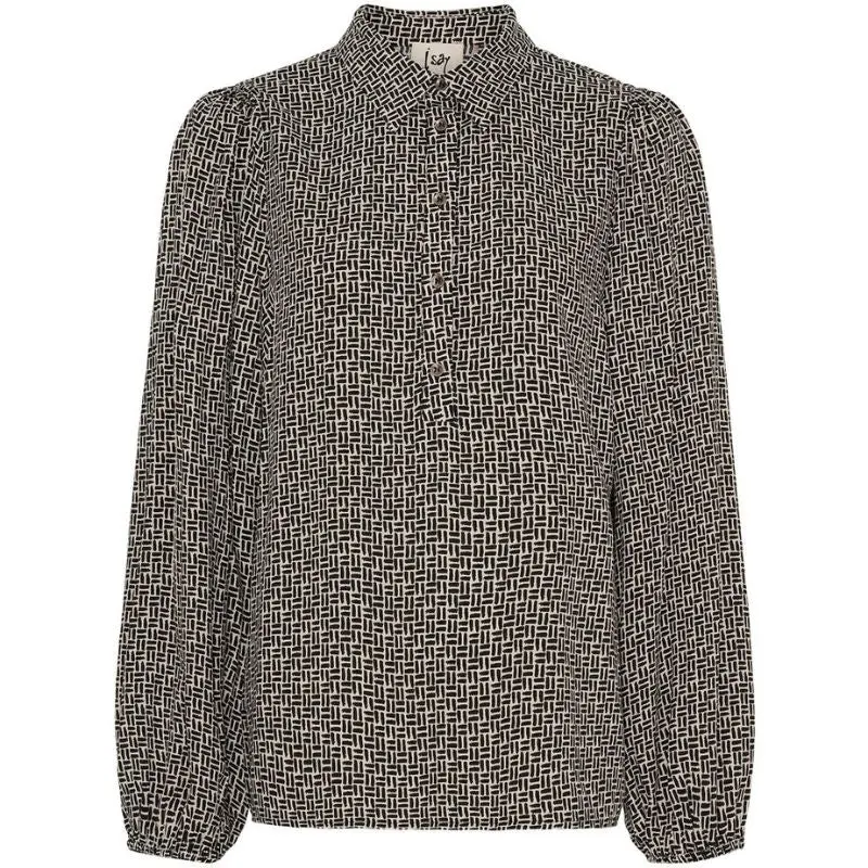 Zwart geprinte blouse Asta