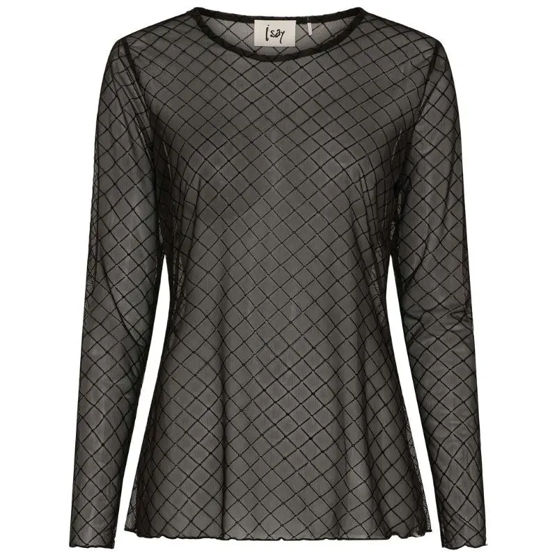 Zwart geprinte square meshtop Fifi