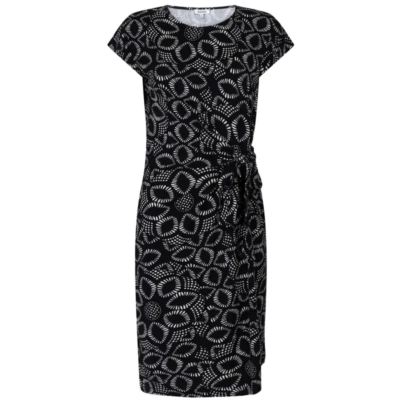 Zwart geprinte viscose jurk Eliza