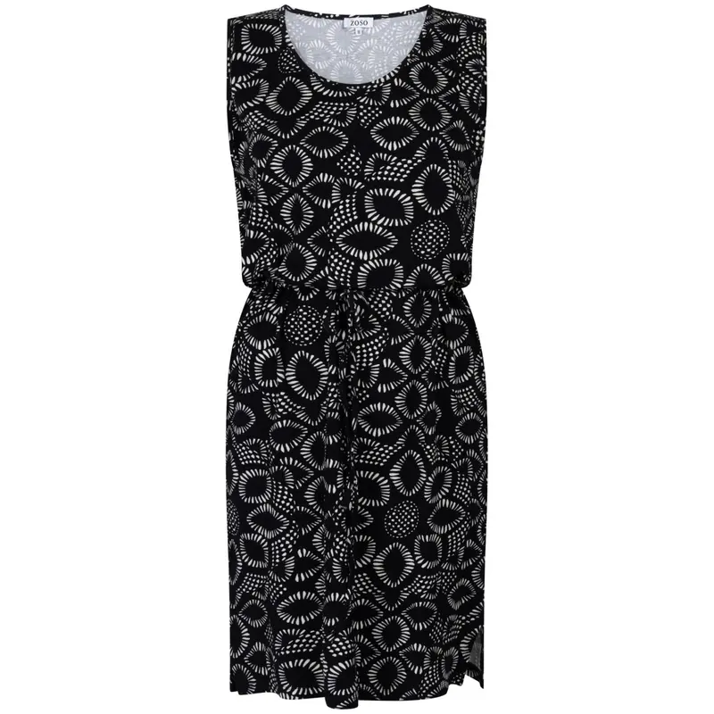 Zwart geprinte viscose jurk Steffy
