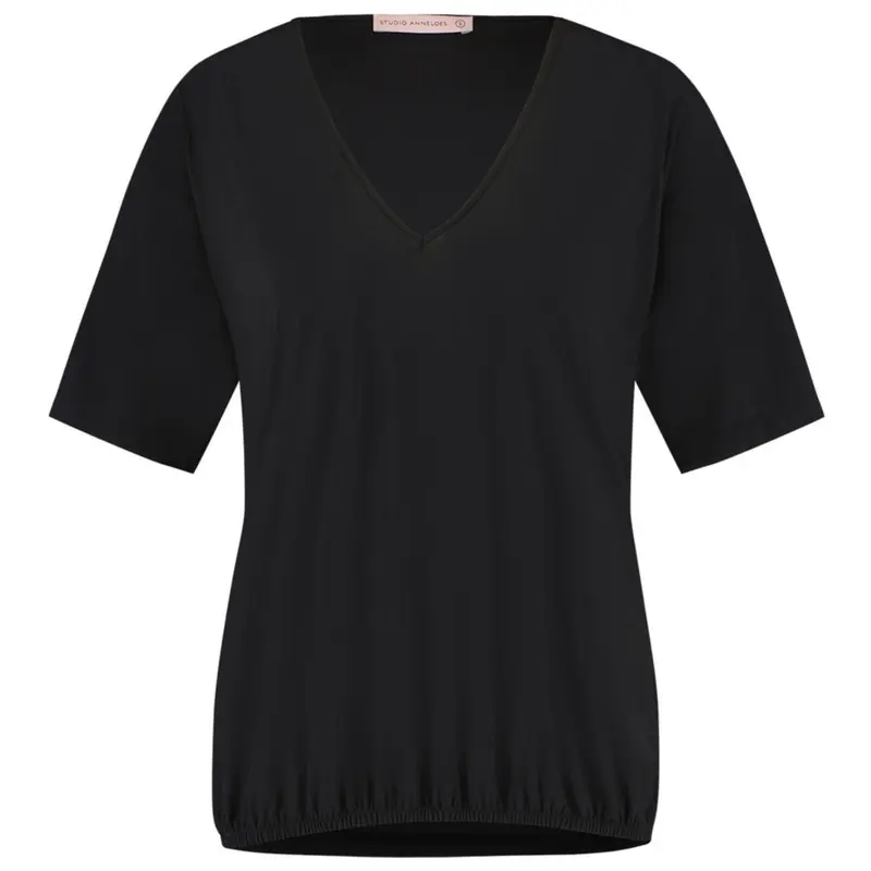 Zwart travel v-hals shirt Vicky