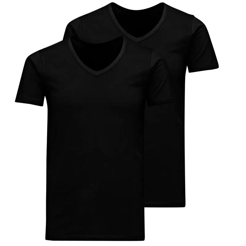 Zwarte 2-pack v-neck t-shirt Basic