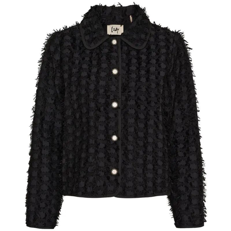 Zwarte classy franje jacket Klaudia