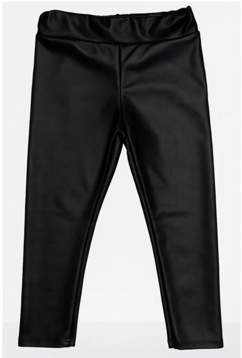 Zwarte lederlook tregging/legging